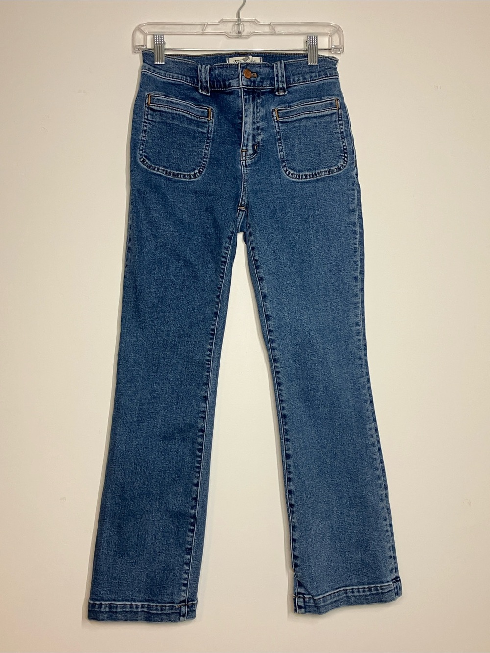 Madewell Mid-Rise Kick Out Jeans with Patch Pockets Medium Wash size 26 *READ*